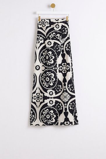 River Island Bandeau Linen Midi Dress