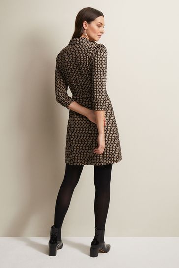Phase Eight Mila Geo Mini Black Dress