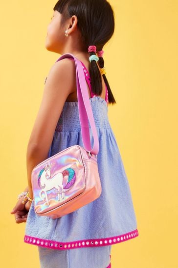 Accessorize Girls Pink Unicorn Camera Bag