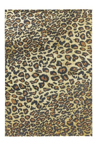 Asiatic Rugs Yellow Quantam Leopard Rug