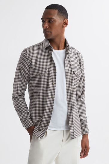 Checked overshirt discount