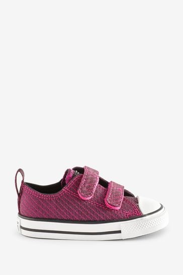 Converse Pink Infant Glitter All Star 2V Easy On Trainers