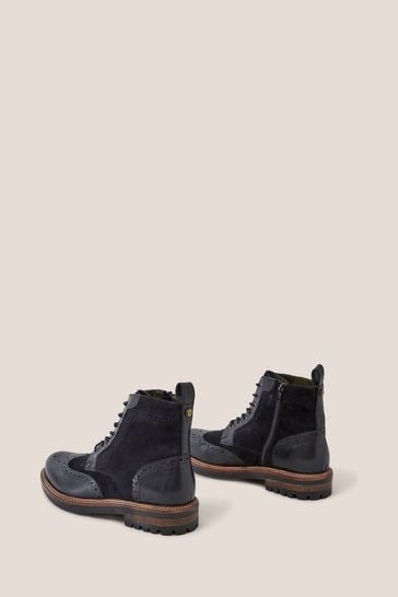 Buy White Stuff Brogue Leather Lace Up Black Boots from Next