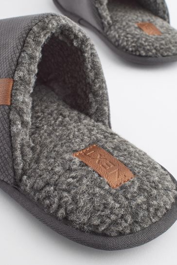 Next grey mule discount slippers