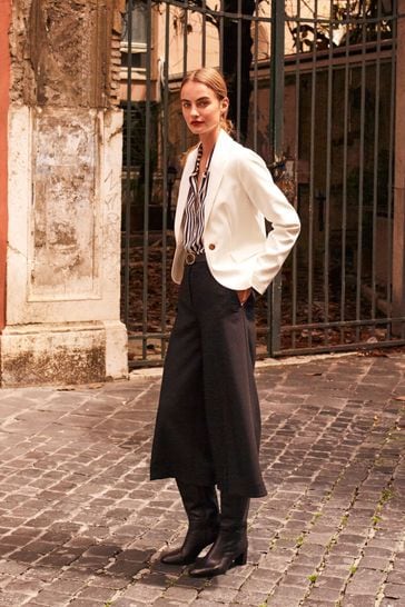 Buy Boden Black Fluid Wide Leg Culottes from Next Luxembourg