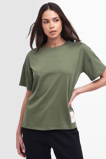 Barbour t shirt womens Green clearance