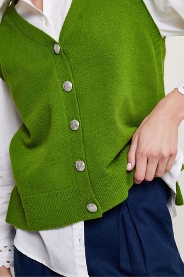 Buy Monsoon Green Bri Knit Sweater Vest from the Next UK online shop