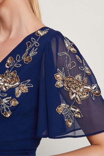 Sarah Embellished Wrap Dress