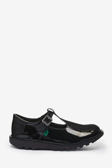 Kickers Youth Patent Leather Kick Black Shoes
