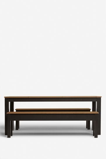 Buy Bronx Oak Effect Dining Table and Bench Set from the Laura Ashley online shop