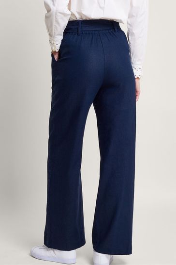 Buy Monsoon Blue Mabel Regular Length Linen Trousers from Next Ireland