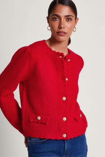 Monsoon red cardigan clearance