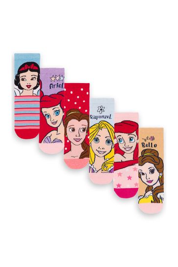 Vanilla Underground Pink Girls Disney Princess Socks 6 Pack
