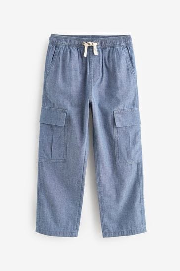 Blue Chambray Cargo Trousers (3-16yrs)