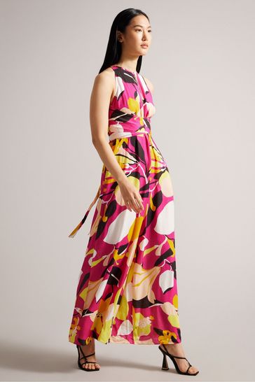 Buy Ted Baker Pink Molliah Halterneck Jumpsuit With Wrap Bodice Detail from  Next USA