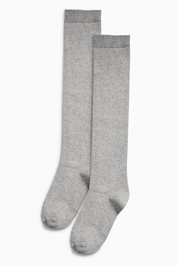 Pack de 2 pares de calcetines grises a la altura de la rodilla de mezcla de modal