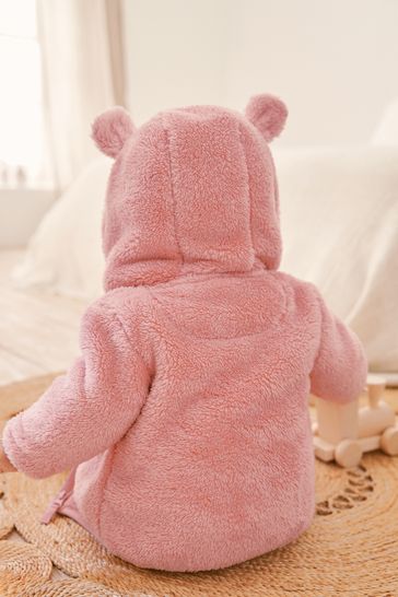 Baby pink teddy jacket hot sale