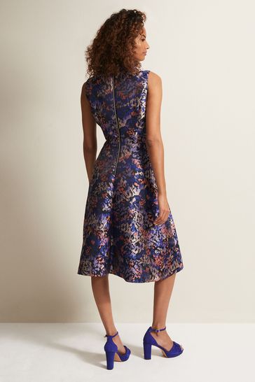 Phase Eight Natural Adonia Abstract Jacquard Dress