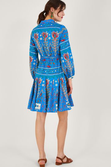 Buy Monsoon Blue Mixed Print Shirt Dress from Next Slovakia