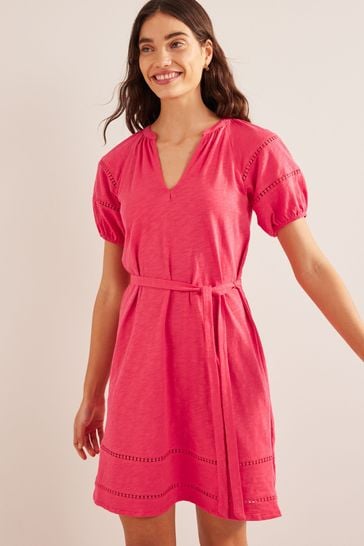 Buy Boden Pink Trim Detail Jersey Dress from Next Luxembourg