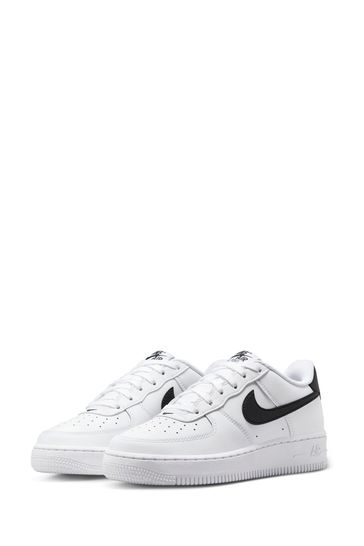 Buy Nike White Black Air Force 1 Youth Trainers from Next Poland