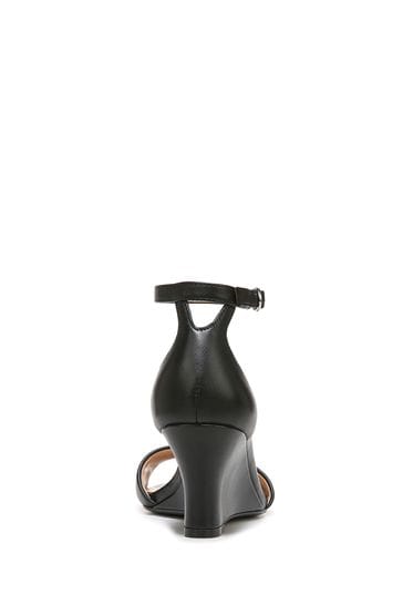 Naturalizer black wedge sandals discount