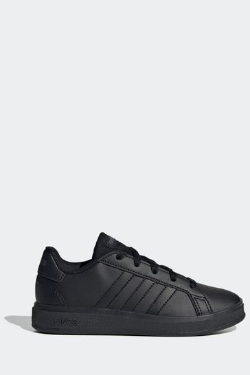 adidas Black Kids Sportswear Grand Court Lifestyle Tennis Lace-Up Trainers