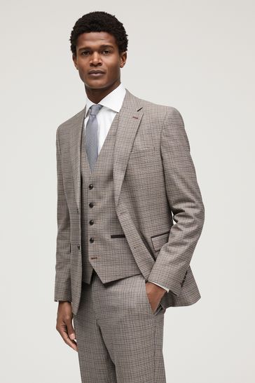 Grey check skinny suit discount