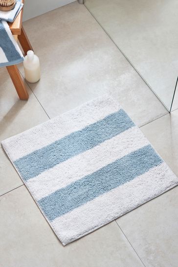 Blue Block Stripe Shower Mat