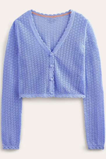 Blue cropped deals cardigan