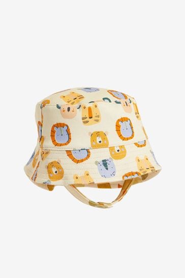 Neutral Reversible Baby Bucket Hat (0mths-2yrs)