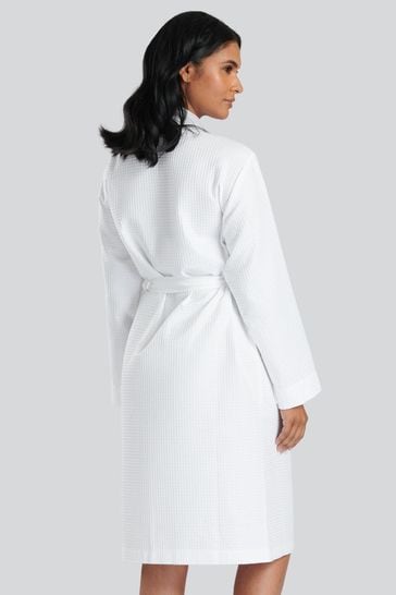 Ladies white waffle dressing gown sale