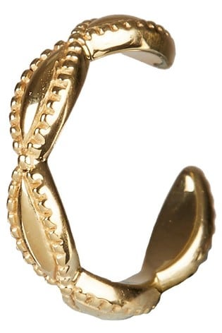 Oliver Bonas Bente Oval Detail Loop Gold Plated Ear Cuff