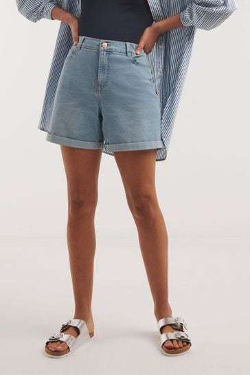 Buy Simply Be Blue Super Light Wash 24 7 Mid Denim Shorts from Next Canada