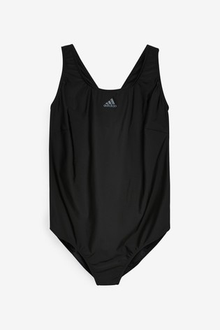 Buy adidas Black Curve 3 Stripes Fit Swimsuit from Next Luxembourg