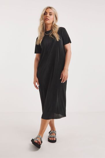 Black t best sale shirt dress midi