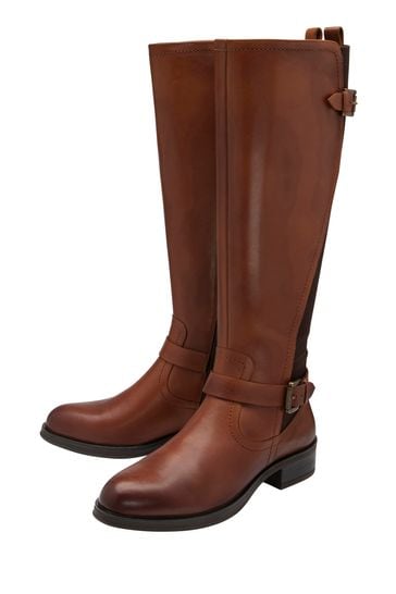 Tan leather knee boots sale
