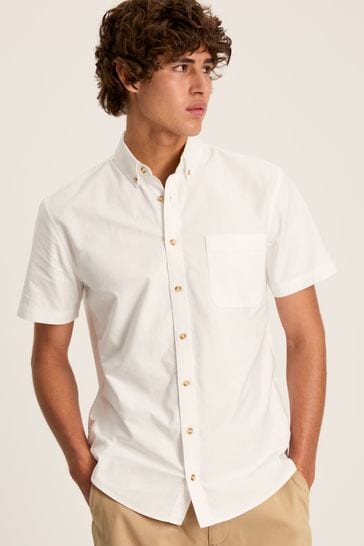 Joules Oxford White Classic Fit Short Sleeve Shirt