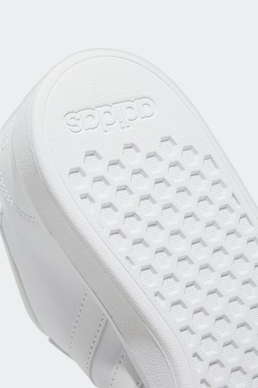 adidas White Sportswear Grand Court Elastic Lace And Top Strap Trainers