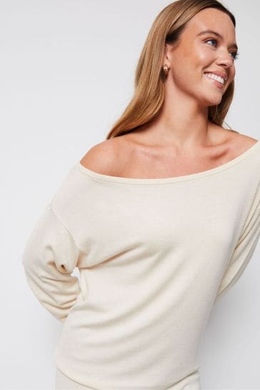 White slash neck jumper outlet