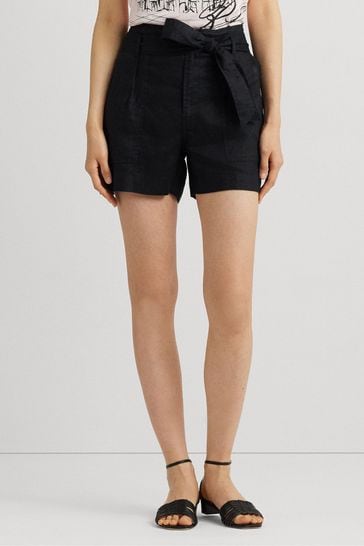 Lauren Ralph Lauren Davian Belted Linen Shorts