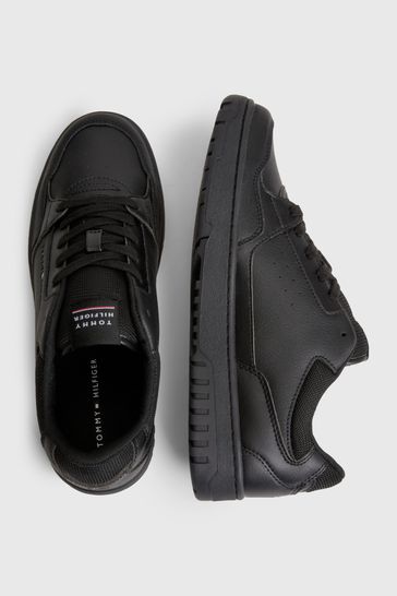 Buy Tommy Hilfiger Basket Core Leather Black Trainers from Next