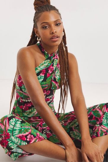 Tropical floral jumpsuit store