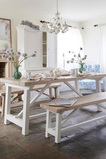 Shabby chic farmhouse shop table