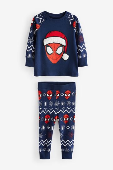 Buy Navy Blue Marvel Spider Man Christmas Snuggle Pyjamas 12mths 10yrs from Next Netherlands