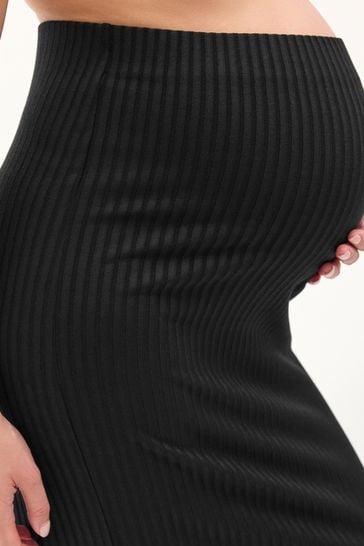 Buy Black Maternity Rib Column Skirt from Next Bahrain