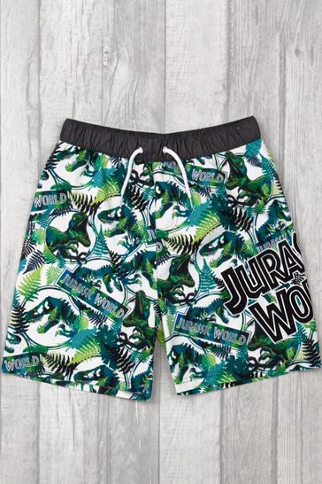 Vanilla Underground Green Jurassic World Licensing Swim Shorts