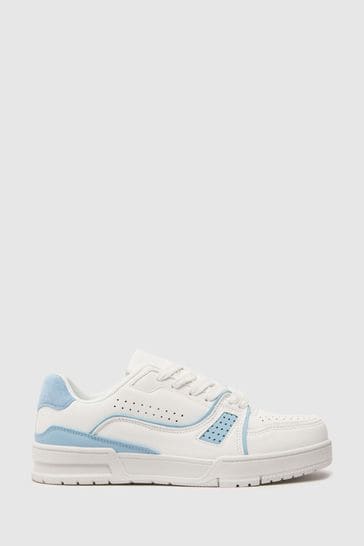 Schuh White And Blue Melody Feature Lace-Up Trainers