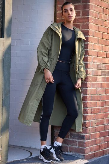 Buy Khaki Green Longline Shower Resistant Raincoat from Next Bahrain
