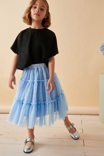 Buy Blue Mesh Skirt 3 16yrs from Next Kuwait